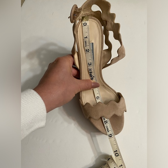 PRADA: Platform Beige Suede Scalloped Sandals Eu 37 size, Made in Italy - Picture 3 of 15